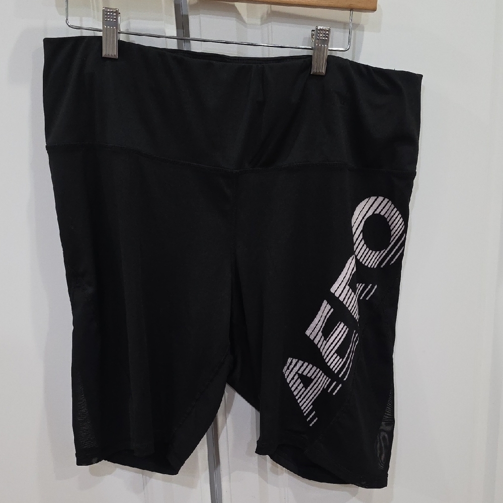 Aeropostale Black Bike Shorts with White Logo